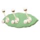 Green Cream Double Loop Ceramic Iron Wooden Hooks